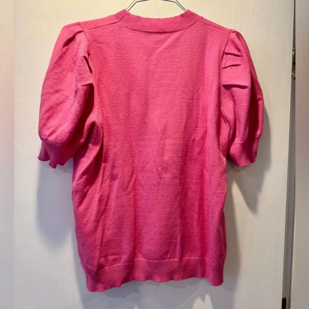 Pink Ruffled Short Sleeve Sweater - Picture 2 of 3